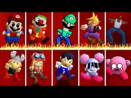 LEGO Mario, Kirby & More Characters Falling in LAVA Animations - Super Mario 64 PC Port