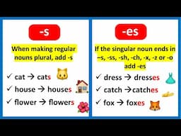 When to use -S or -ES? 🤔 Plural Nouns | Learn with Examples