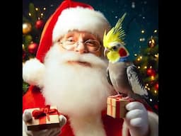 Calopsita Com Papai Noel  #birds #Calopsita #cockatiel #santaclaus