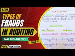 Types of Frauds in Auditing | Quick Revision | In Hindi | Part - 8