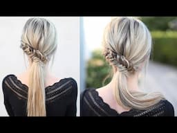 Cute Ponytail with Fishtail Braid Accent - DIY Tutorial