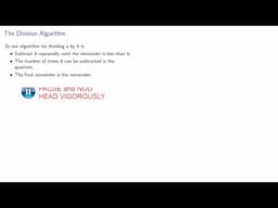 The Division Algorithm