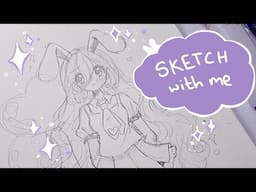 Sketch with me 🐰💕|real time sketching | oc Akemi