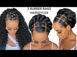 🔥2 QUICK & EASY RUBBER BAND HAIRSTYLES ON  NATURAL HAIR / TUTORIALS / Protective Style / Tupo1