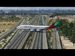 Boeing 747 Overrun The Runway And Cross The Highway | XP11