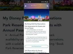 How to Reserve Disney World Park Pass #Shorts