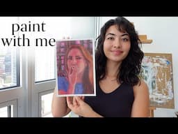 paint a commission portrait with me ❤️‍🔥 thoughts on creativity and new mediums // art vlog