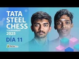 Gukesh, campeón del mundo, LÍDER a falta de tres partidas | Tata Steel Chess 2025 Ronda 11