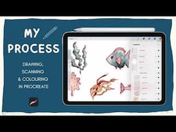 My Illustration Process   From Pencil Drawing to Scanning to Coloring in Procreate