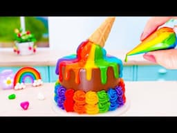 Miniature Rainbow Ice Cream Cake🍰🌈How to Make Rainbow Jelly Ice Cream Cake🍧🎂Tiny Cakes