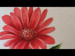 Como pintar Gerbera - Aula de pintura em tecido fácil