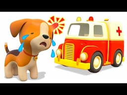 The little puppy gets a bump on his head, and Helper cars rush to help him.