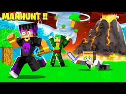 MINECRAFT MANHUNT BUT THERE ARE NATURAL DISASTERS😱