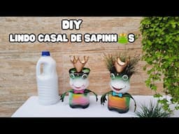 Como fazer um belo CASAL de SAPINHOS com embalagens de água sanitária / Ideias criativas