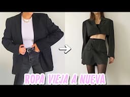 TRANSFORMA ROPA VIEJA A NUEVA! Blazer de hombre oversize a falda y un top de mujer