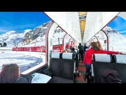 World's Most Beautiful Snow Train! | Bernina Express Panoramic Journey | Italy 🇮🇹-Switzerland🇨🇭