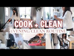 COOK AND CLEAN WITH ME | KITCHEN AND LIVING ROOM | EVENING CLEANING ROUTINE | HELLO FRESH AD