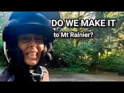 On our way to a first come first served campground at Mount Rainier Washington #Motorcyclecamping