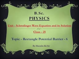 Class-25_Schrodinger Wave Equation and its Solution_Physics_Rectangle Potential Barrier 6