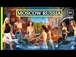 🔥 Breathtaking 🇷🇺 Russian Beauties and Cars 🚗 Unforgettable Walk through Moscow 4K HDR