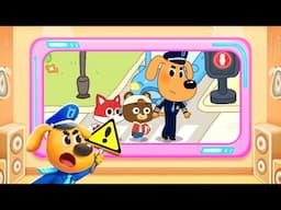 Sheriff Labrador Safety Tips #9 - Watch out for cars when crossing the street | BabyBus Safety Games