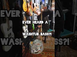 Trying a Washtub Bass! Punk Rock Museum, Las Vegas