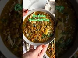 Slow Cooker Chicken Lentil Soup  #healthyrecipes