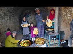 Survive and Sleep inside Cave in Cold Winter | Cooking Village Style Food |Afghanistan Village life