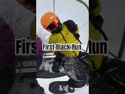 Getting Off The Lift For My First Black Run #skiresort #snowboarding