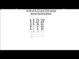 How to find LCM of 6 72  & 100 / Finding lcm of 6 72 & 100 by prime factorization / how to find lcm