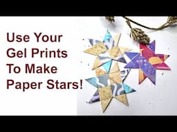 Use Your Gel Print Stash to Make Paper Stars! #christmascrafts #papercraft