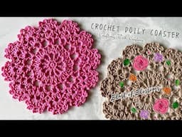 Crochet Doily Coaster | Blast of Blossoms Doily Tea Coasters | Intermediate Level Crochet Project