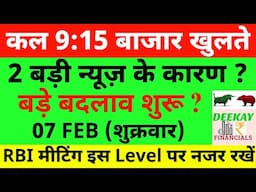 कल 9:15 बाजार खुलते Nifty Prediction For Tomorrow| Banknifty Friday 07 February Market Prediction