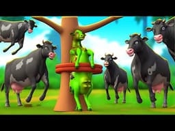 5 Giant Black Cows Save Forest from Zombie Cow Attack - Epic Animal Rescue Adventure!