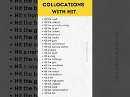 Hit Collocations | Common English Collocations With Hit | Word Pairs With Hit #shorts #collocation