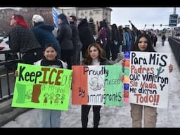 Hundreds gather on Broadway Bridge in Idaho Falls to protest possible immigration raids