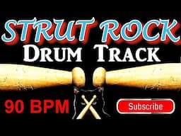 Strut Rock Groove Drum Track - 90 BPM - 4/4 Beats Instrumental Drum Tracks for Bass Guitar 🥁 557