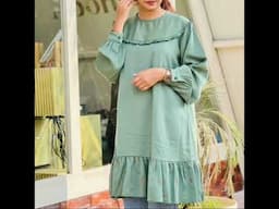 fashionable short top design for muslim woman