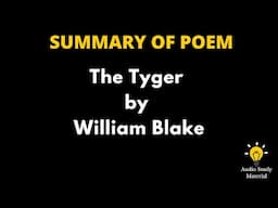 Summary Of The Poem The Tyger By William Blake - Tyger Poem  By William Blake (Summary)