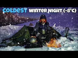 I Survived 24 Hours in Snow (-08°C ) With a Tiny Tent | Coldest Winter Night Camping | Camping Video