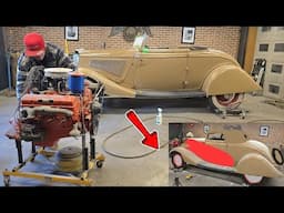 Painting the 1934 Ford with a ROLLER, Revealing the ENGINE Swap, and BUGATTI update!!! 😬