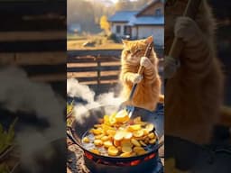 Funny Chef Cat Maymo Makes Fries #cutecat #cooking #catlover