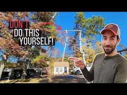 How to cut down a tree above your house... Don't Do It Yourself!