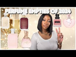 HOW MANY PERFUMES DID I FINISH!!?? COME FIND OUT|2024 PERFUME EMPTIES 🎉🎉🎉