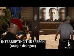 Hitman 3 - Interrupting Lucas Grey's Speech in Dubai (Secret/Unique Dialogues)