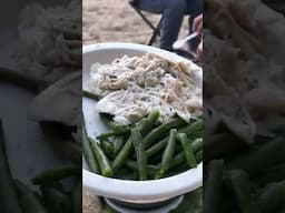 Our simple country camping meal, delicious.