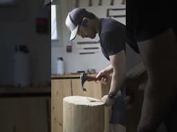 Using an Adze to hollow a spoon bowl