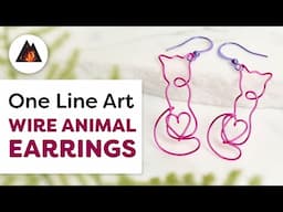 Create Adorable One-Line Art Animal Earrings With Wire!