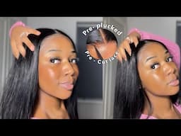 THE EASIEST WIG INSTALL EVER! | Silky Straight Ready & Go Closure Wig For Beginners | Yolissa Hair💕