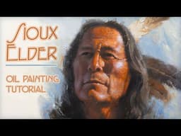 Sioux Elder oil painting